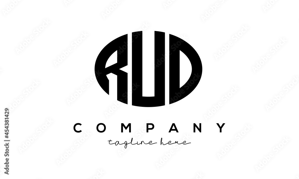 RUD three Letters creative circle logo design RUD three Letters creative circle logo design
