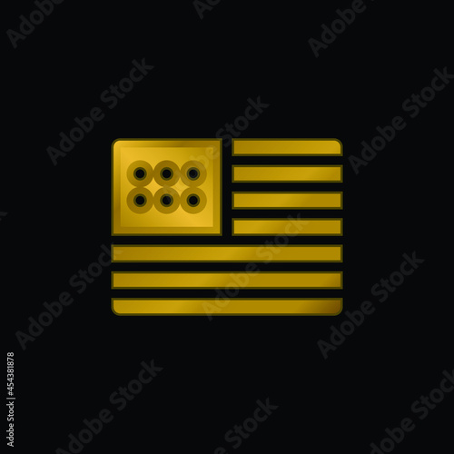 America gold plated metalic icon or logo vector
