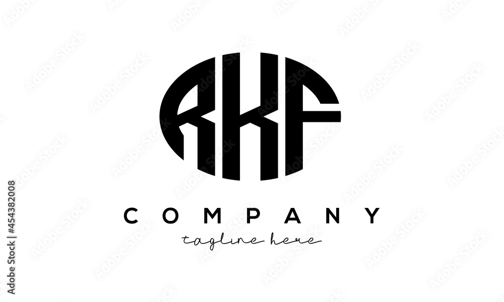 RKF three Letters creative circle logo design RKF three Letters creative circle logo design