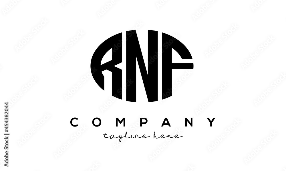RNF three Letters creative circle logo design RNF three Letters creative circle logo design