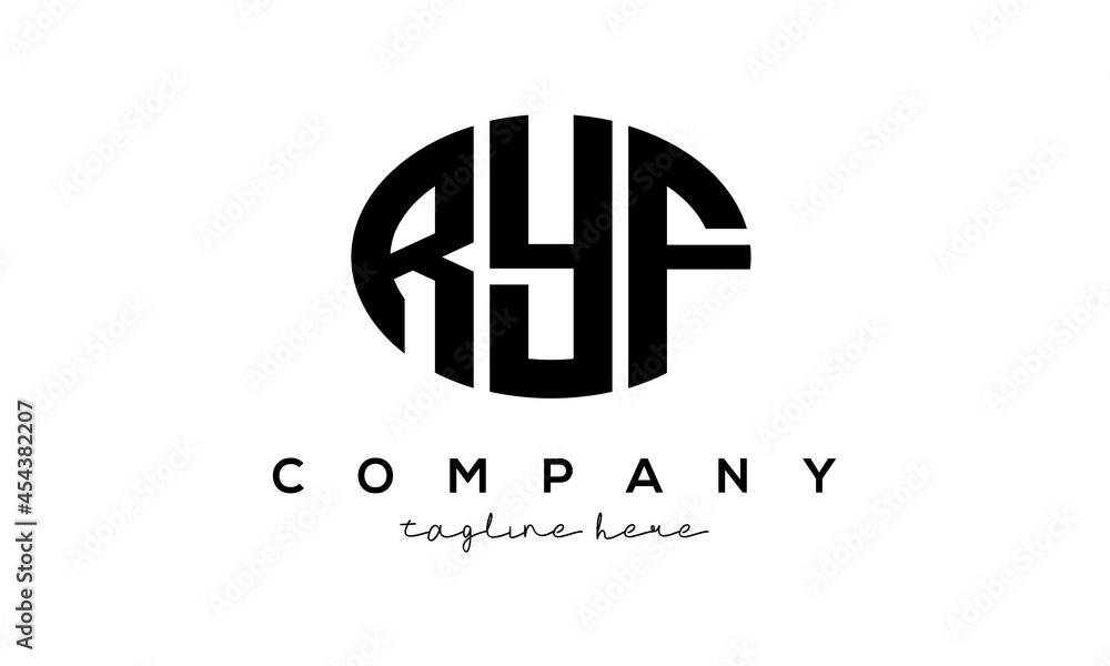 RYF three Letters creative circle logo design RYF three Letters creative circle logo design