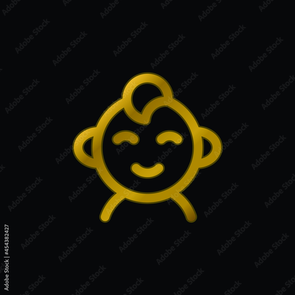 Baby Boy gold plated metalic icon or logo vector Baby Boy gold plated metalic icon or logo vector