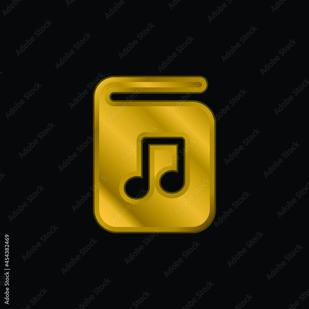 Audio Book gold plated metalic icon or logo vector Audio Book gold plated metalic icon or logo vector