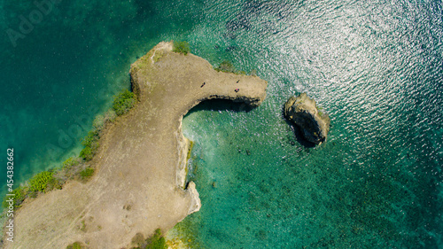 Close up Drone Shot Of Pink Beach at Lombok - Indonesia