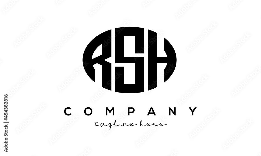 RSH three Letters creative circle logo design RSH three Letters creative circle logo design