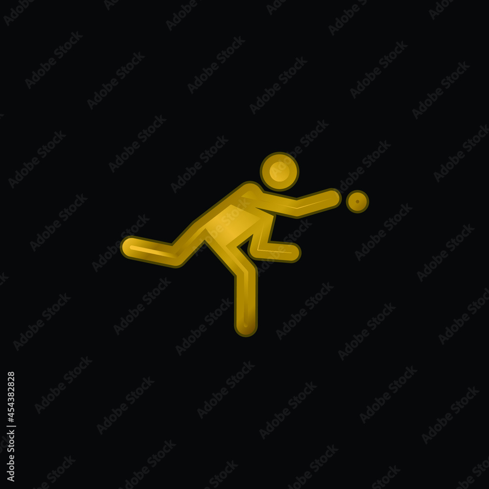 Baseball Player gold plated metalic icon or logo vector Baseball Player gold plated metalic icon or logo vector