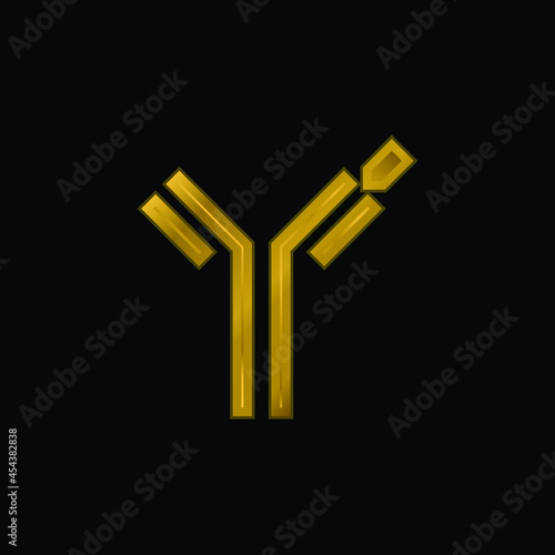 Antibody gold plated metalic icon or logo vector