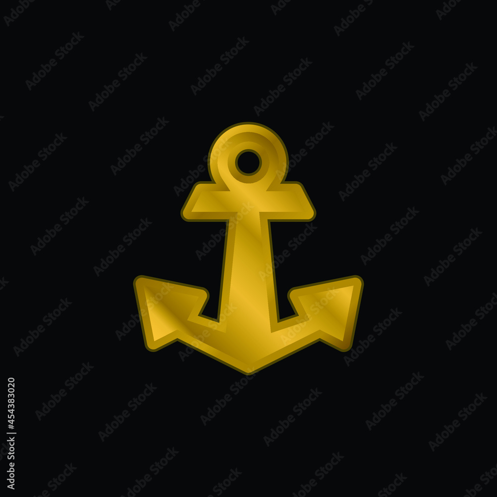 Obraz premium Anchor gold plated metalic icon or logo vector