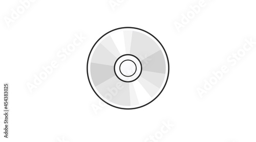 CD or DVD illustration. Vector flat editable isolated illustration od a compact disk or DVD