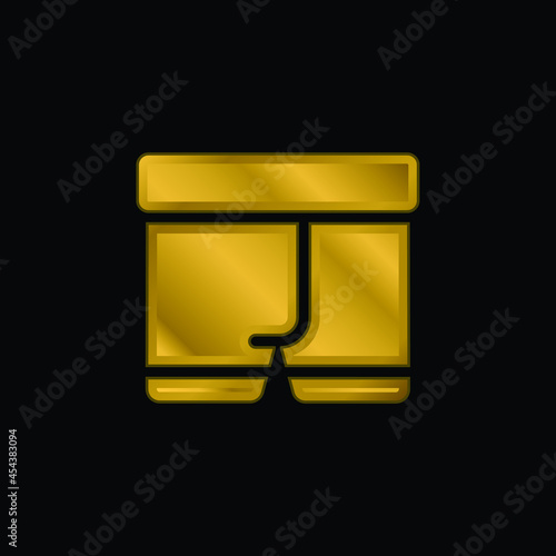 Boxers gold plated metalic icon or logo vector