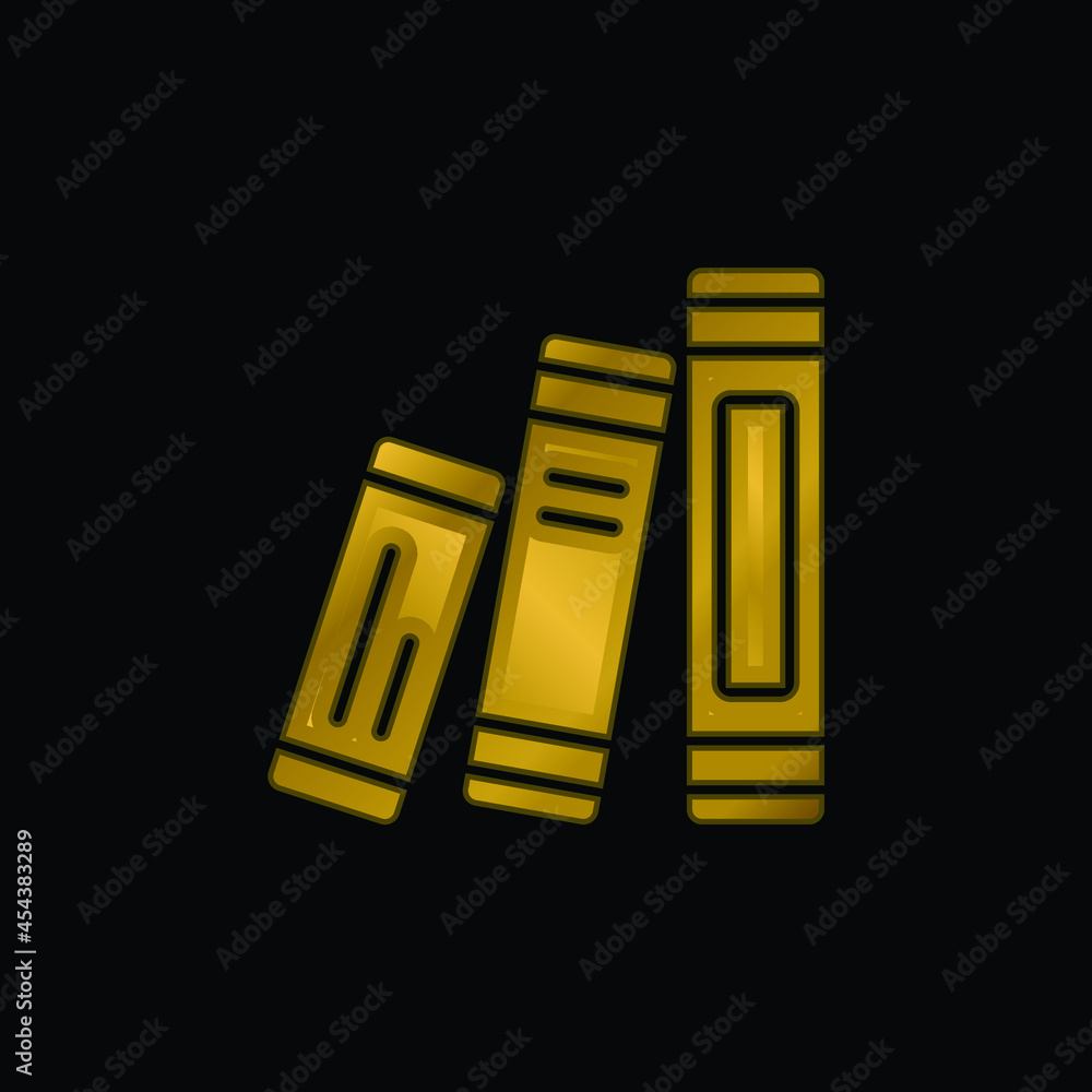 Book gold plated metalic icon or logo vector