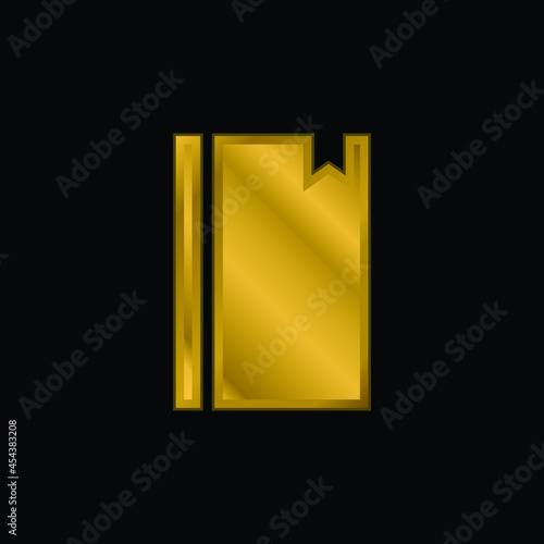 Book gold plated metalic icon or logo vector