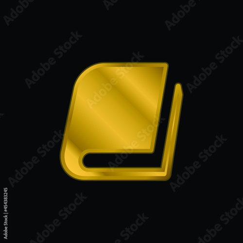 Book gold plated metalic icon or logo vector