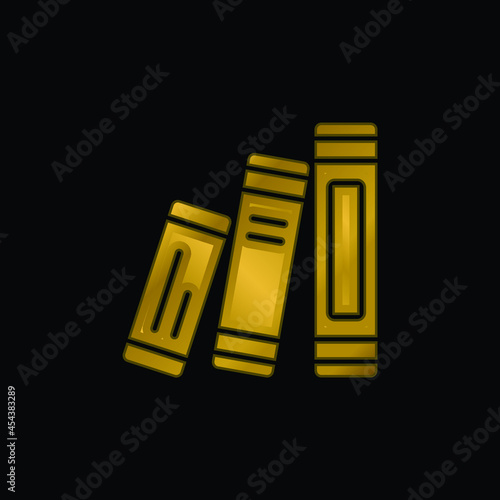 Book gold plated metalic icon or logo vector