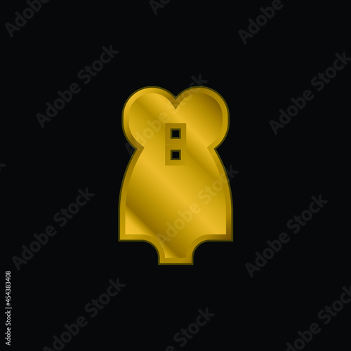 Bodysuit gold plated metalic icon or logo vector