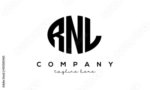RNL three Letters creative circle logo design