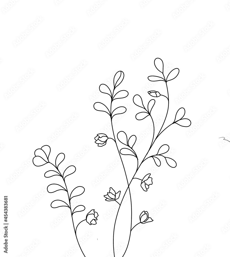 branches of a tree flowers on  white  background 