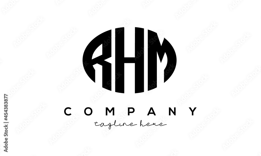 RHM three Letters creative circle logo design