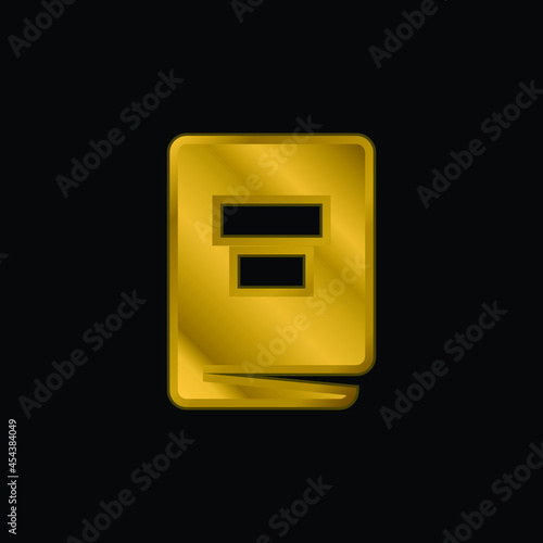Book gold plated metalic icon or logo vector