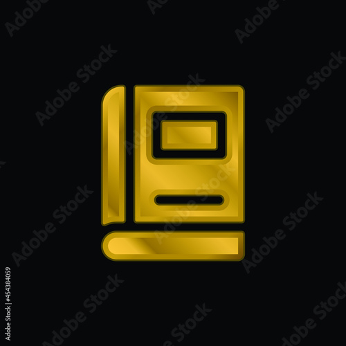 Book gold plated metalic icon or logo vector