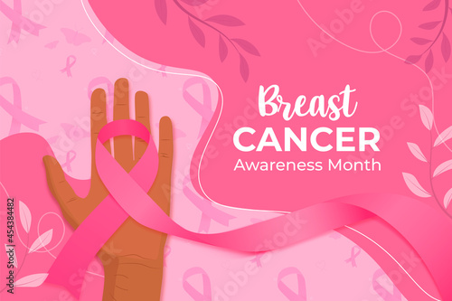International day against breast cancer. Breast cancer awareness month October, Hand drawn flat portrait illustration Pink background