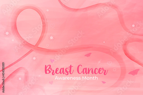International day against breast cancer. Breast cancer awareness month October, Hand drawn Pink background
