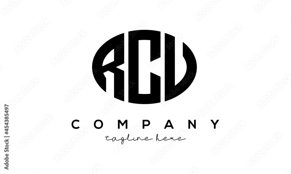RCU three Letters creative circle logo design