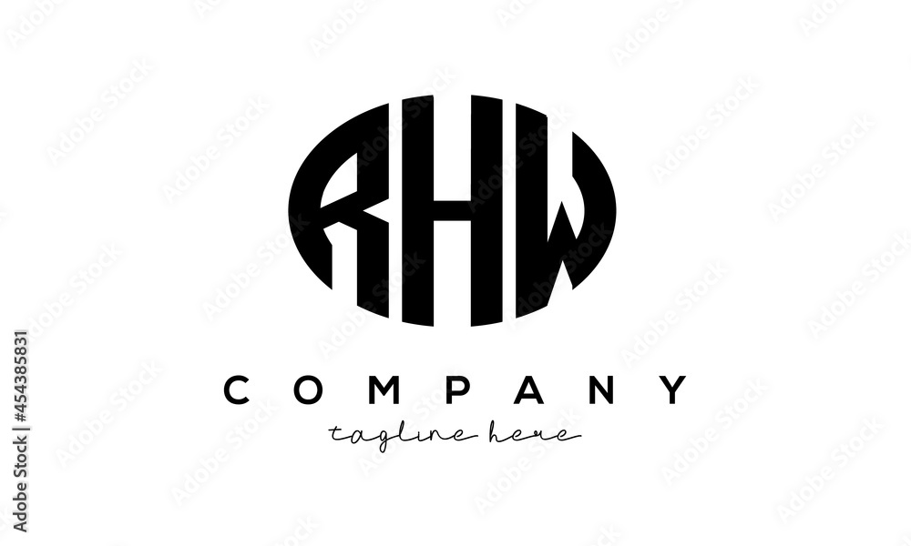 RHW three Letters creative circle logo design