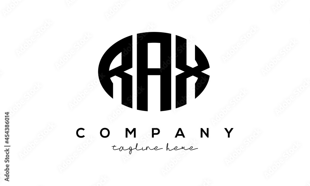 RAX three Letters creative circle logo design RAX three Letters creative circle logo design