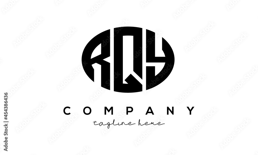 RQY three Letters creative circle logo design