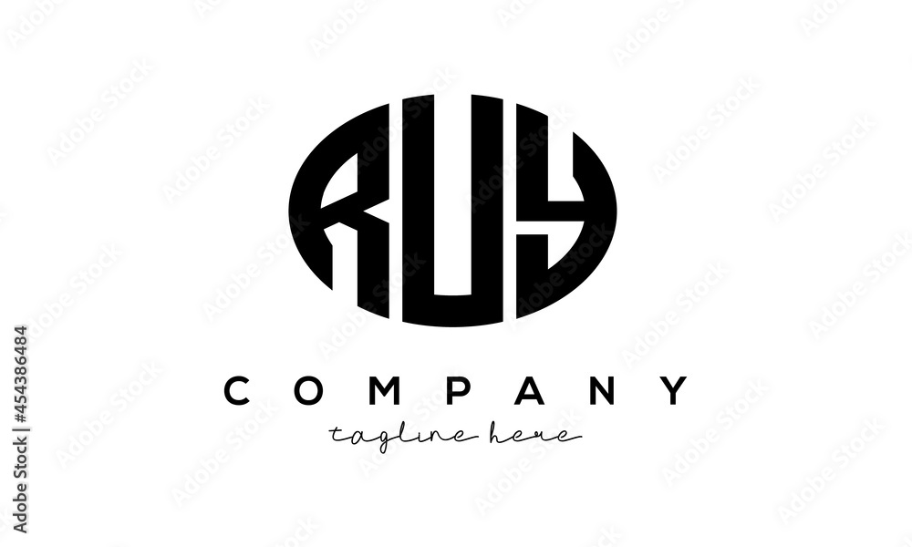 RUY three Letters creative circle logo design RUY three Letters creative circle logo design