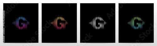 Vertical Lines Graphic Equalizer Letter Logo Design G