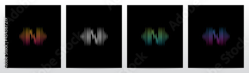 Vertical Lines Graphic Equalizer Letter Logo Design N