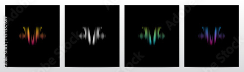 Vertical Lines Graphic Equalizer Letter Logo Design V