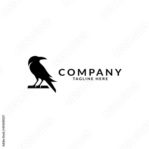 crow logo design. logo template