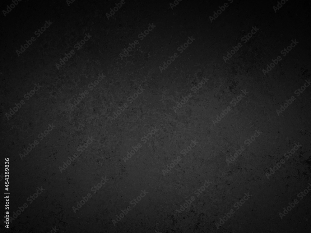 black background wall, old grunge texture in abstract vintage paper or dark black and gray chalkboard texture design with soft spotlight lighting