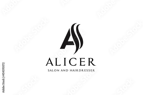 Abstract Modern Letter A for Salon and Hairdresser Logo Design Vector Inspiration.