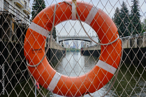 life buoy on the wall
