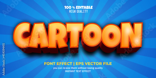 Cartoon editable font vector text style template