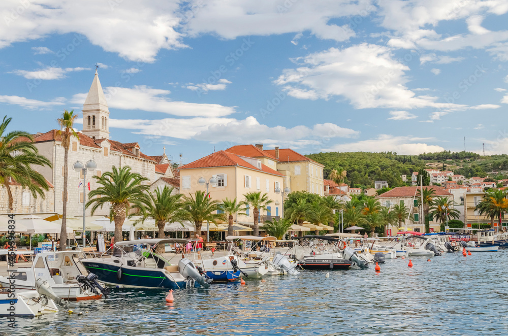 Picturesque old town of Supetar. Supetar is the biggest town of Brac island in Croatia.