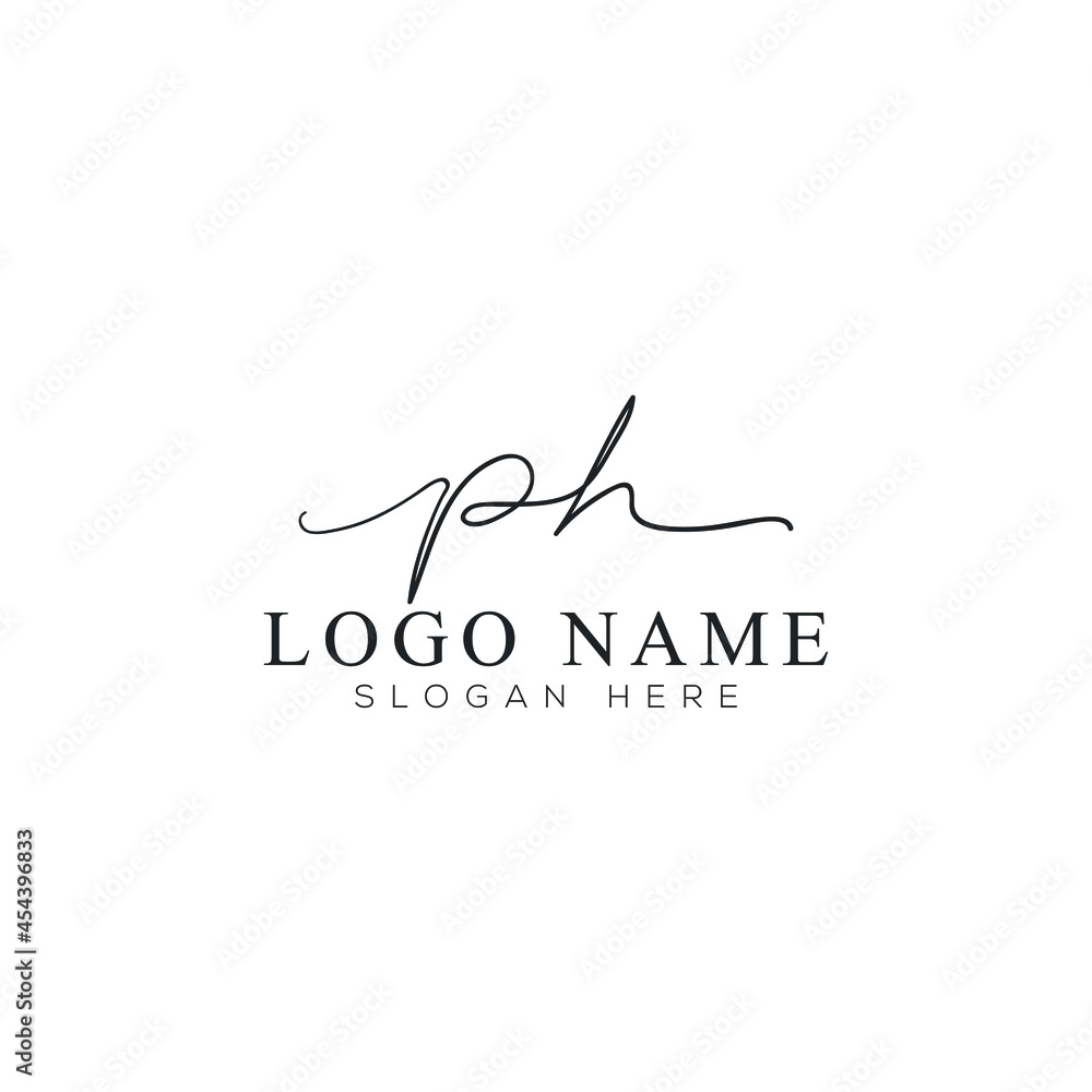 P H or ph initial handwriting logo template. signature logo concept. Hand drawn Calligraphy lettering illustration. P H or ph initial handwriting logo template. signature logo concept. Hand drawn Calligraphy lettering illustration.