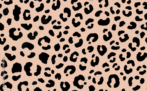 Abstract modern leopard seamless pattern. Animals trendy background. Beige and black decorative vector stock illustration for print, card, postcard, fabric, textile. Modern ornament of stylized skin