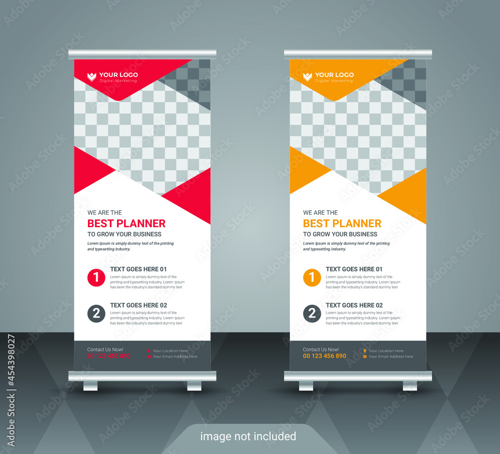 Corporate business roll up or stand banner template with abstract design