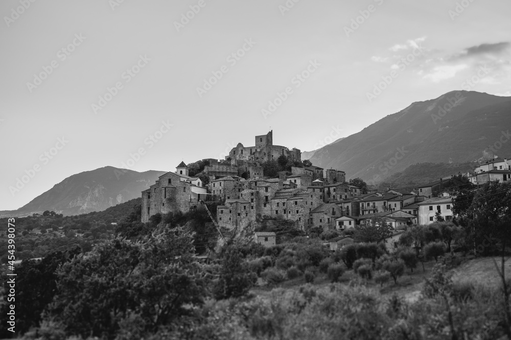 Ancient village of quaglietta rebuilt after the 1980 earthquake, campania, avellino, irpinia, italy