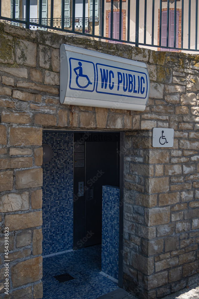 Fototapeta premium Public toilet - WC in the town center of Sisteron