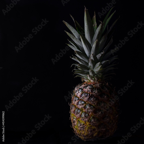 pineapple on black background