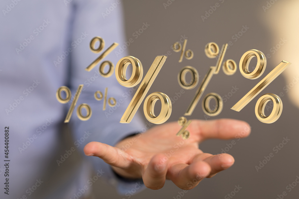 percent shopping digital in hand 3d.. percent shopping digital in hand 3d..