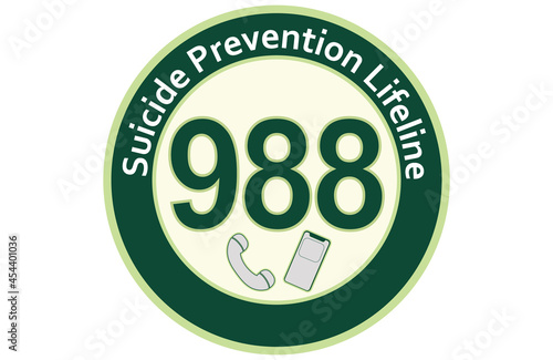 T988 A graphic with a USA suicide prevention phone number as a motif.