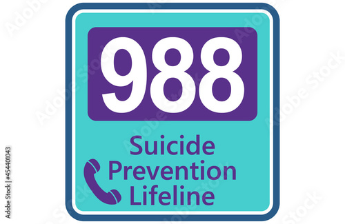 988 A graphic with a USA suicide prevention phone number as a motif.