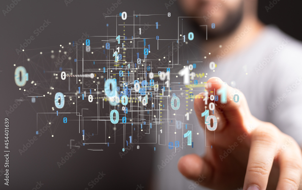 Technology background. Big data concept. Binary Technology background. Big data concept. Binary